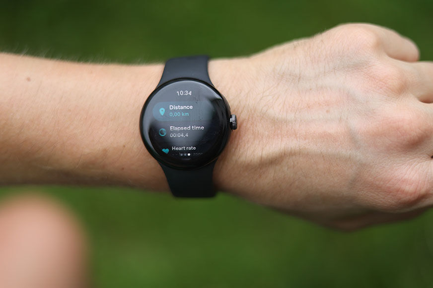 Man sieht das aufgezeichnete Training auf der Pixel Watch. 